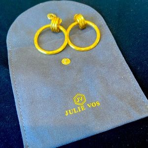 NWOT Julie Vos 24 karat gold over brass Savannah Door Knocker earrings